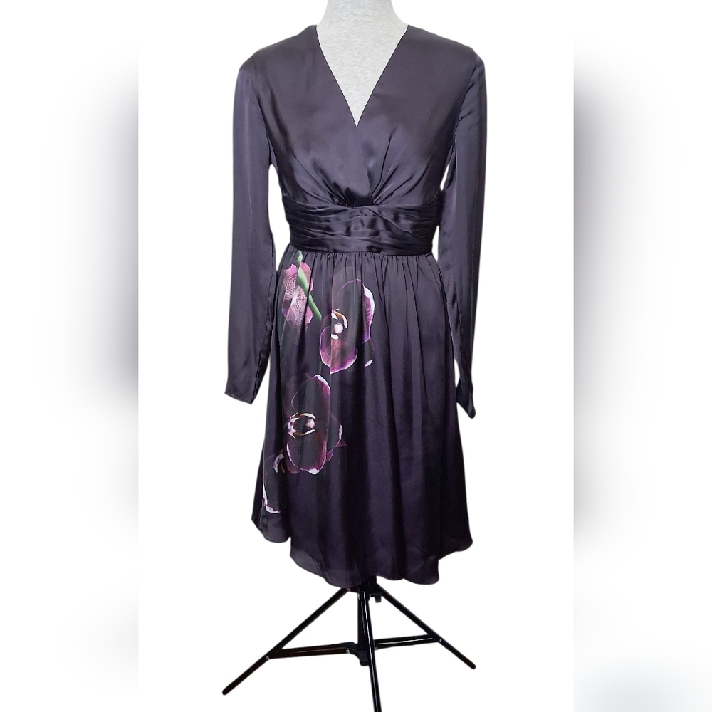 Altuzarra Elegant Black Dress with Purple Floral Accents